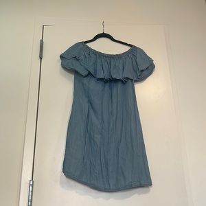 Denim off the shoulder dress